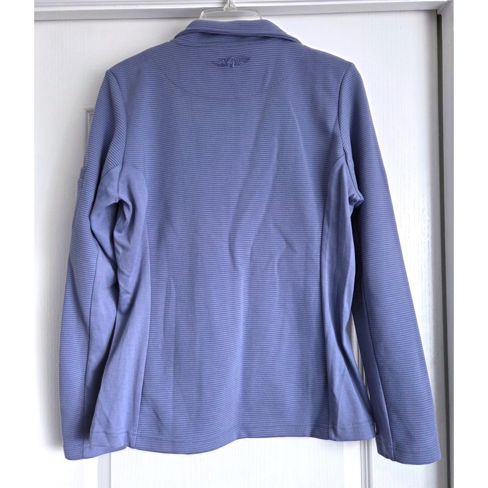 Straight Down Swing Jacket RitzCarlton Laguna Niguel Embroidery Blue Purple Sz L - Picture 3 of 6
